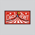 Pixel art Big Circus Ticket icon Illustration vector for game design Royalty Free Stock Photo