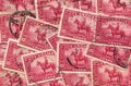 Collage of 1935 Mountie Canadian stamp Royalty Free Stock Photo