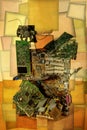 Collage of abstract shapes made of computer circuit boards, stylization Royalty Free Stock Photo
