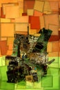 Collage of abstract shapes made of computer circuit boards, stylization Royalty Free Stock Photo