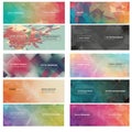 Collage of abstract vector banners featuring colorful geometric polygon patterns.