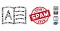 Collage Addresses Icon with Distress Spam Stamp Royalty Free Stock Photo