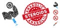 Collage Anabolic Steroids Icon with Textured Anabolic Steroids Stamp