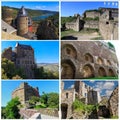 Collage of ancient castle Schonburg Schoenburg , Germany