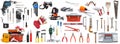 Collage with ariety of building tools isolated Royalty Free Stock Photo