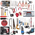 Collage with ariety of tools Royalty Free Stock Photo