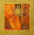 Collage artwork with sun