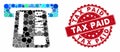 Collage ATM Terminal with Distress Tax Paid Stamp Royalty Free Stock Photo