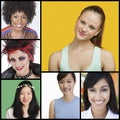 Collage of attractive women of different ethnicities Royalty Free Stock Photo