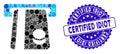 Collage Automated Banking Service Icon with Textured Certified Idiot Stamp