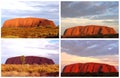 Colorful collage of Uluru Ayers Rock (Unesco) sunsets, Australia Royalty Free Stock Photo