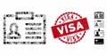 Collage Badge Icon with Textured Visa Seal