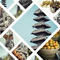 Collage of Bali Indonesia images - travel background my photo Royalty Free Stock Photo