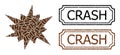 Crash Textured Badges with Notches and Bang Collage of Coffee Seeds