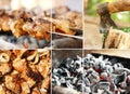 Collage from barbecue images Royalty Free Stock Photo