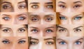 Collage of beautiful female eyes