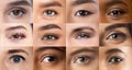 Collage of beautiful female eyes with make up on Royalty Free Stock Photo