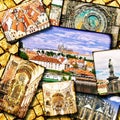 Collage of beautiful Prague. Royalty Free Stock Photo