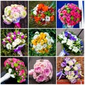 Collage of beautiful wedding flowers