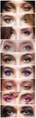 Collage of beauty female eyes. young beautiful women