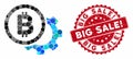 Collage Bitcoin Options Cog with Textured Big Sale! Seal