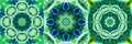 Collage of blue and green fractals