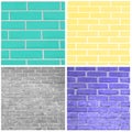 Collage of brick wall textures in different colors Royalty Free Stock Photo