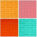 Collage of brick wall textures in different colors Royalty Free Stock Photo