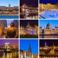 Collage of Budapest Hungary travel images my photos Royalty Free Stock Photo