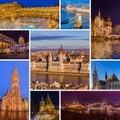 Collage of Budapest Hungary travel images my photos Royalty Free Stock Photo