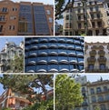 Collage of building balconies and windows Royalty Free Stock Photo