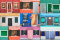 Collage of Burano coloured homes - Venice