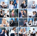 A collage of business images with young people Royalty Free Stock Photo