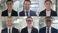 Collage of Business People Smiling at Camera Royalty Free Stock Photo