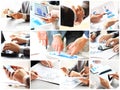 Collage with businesspeople working Royalty Free Stock Photo