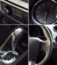 Collage of car interior details Royalty Free Stock Photo