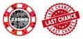 Collage Casino Chip with Distress Last Chance Seal