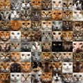 Collage of 64 Cat Faces