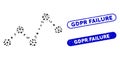 Oval Mosaic Chart with Scratched Gdpr Failure Seals