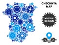 Collage Chechnya Map of Gears