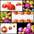 Collage of christmas decorations Royalty Free Stock Photo