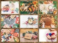 Collage of Christmas pictures. Holidays and events Royalty Free Stock Photo