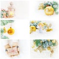 Collage of Christmas pictures. Holidays and events Royalty Free Stock Photo