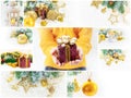 Collage of Christmas pictures. Holidays and events Royalty Free Stock Photo