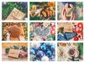 Collage of Christmas pictures. Holidays and events Royalty Free Stock Photo