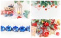 Collage of Christmas pictures. Holidays and events Royalty Free Stock Photo