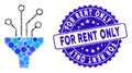 Collage Circuit Filter Icon with Textured For Rent Only Seal