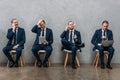 collage of cloned young businessman