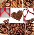 Collage of coffee beans Royalty Free Stock Photo