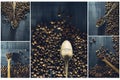 Collage of coffee. Royalty Free Stock Photo